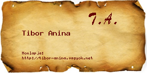 Tibor Anina névjegykártya